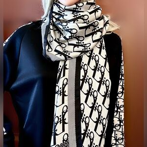 Silk Oblique Scarf Faded Black